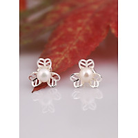 Bông tai bạc đính ngọc trai ở giữa thiết kế từ thương hiệu OPAL - E17
