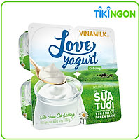 Sữa Chua Ăn Vinamilk Love Yogurt Greenfarm Có Đường - Vỉ 4 Hộp x 100g