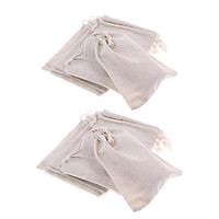 24 Pieces Cotton Drawstring Bag Gift Wedding Favor Organiser Pouch L&S