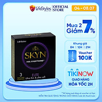 Bao cao su LifeStyles SKYN Elite Non-latex siêu mỏng siêu mềm cao cấp 3 bao