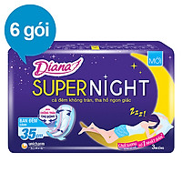 Bộ 6 Gói Băng Vệ Sinh Diana Super Night 35cm (3 Miếng/Gói)