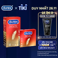 Combo Bao cao su Durex Fetherlite Hộp 12 Bao và Hộp 3 bao