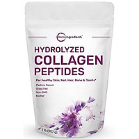 US Origin Pure Collagen Powder, 2 Pounds (32 Ounce) Grass-Fed, Pasture-Raised, Supports Vitality of Skin, Hair, Nail, Cartilage, Bones and Joints. Non GMO and No Gluten