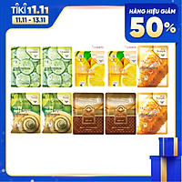 COMBO 10 MẶT NẠ 3W CLINIC 5 LOẠI DƯỠNG TRẮNG DA 7 NGÀY –CHIẾT XUẤT DƯA LEO, NHAU CỪU, ỐC SÊN , SỮA ONG CHÚA, NIACINAMIDE 3W CLINIC MASK SHEET 23ML/ MIẾNG