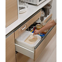 Thùng đựng gạo 6kg nắp bật có 2 ngăn kèm ca đong nội địa Nhật Bản