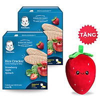 Combo 2 Rice Cracker Dâu Táo Cải Bó Xôi TẶNG Gối Ôm Trái Dâu Xinh Xắn