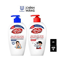 Combo 2 Nước rửa tay sạch khuẩn Lifebuoy Bạc Bảo Vệ và Sữa Dưỡng Ẩm Chai 450G
