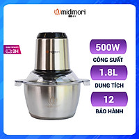 Máy Xay Thịt Đa Năng Thân Inox Chopper Midimori GC-24338 (500W) - Đen - Hàng chính hãng