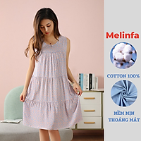Váy ngủ ba lỗ, đầm ngủ mặc nhà freesize xếp tầng trẻ trung vải lanh lụa cotton tự nhiên thoáng mát nhiều màu mã VAV0265