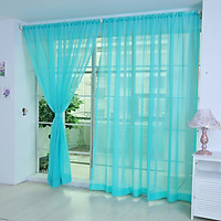 (Toponeto) 1 PCS Pure Color Tulle Door Window Curtain Drape Panel Sheer Scarf Valances