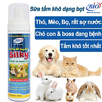 Sữa tắm khô dạng bọt Bio-Silky cho chó mèo, Làm sạch, lông óng mượt và thơm lâu 200ml-79300