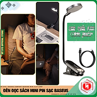 Đèn đọc sách mini HT SYS - Baseus Comfort Reading Mini Clip Lamp - (350mAh - 5V - 4000K - 24H sử dụng - Phím cảm ứng) - Hàng Nhập Khẩu
