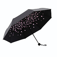 C'mon cherry umbrella parasol sunscreen umbrella black umbrella folding umbrella umbrella sun umbrella female anti-UV purple cherry black plastic