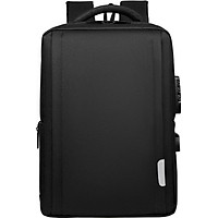 Balo đựng Macbook, Laptop 15.6 inch khóa mật mã, khe cắm tai nghe kèm cáp sạc ẩn