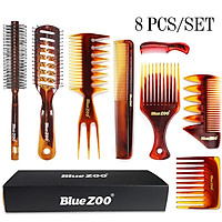 BlueZOO Plastic Comb Kit Detangling Hair Comb Set Wide Tooth Comb Anti-static Massage Comb for Hairdressing & Styling