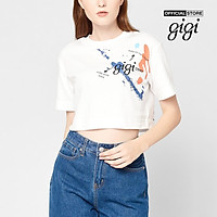 GIGI - Áo thun nữ croptop cổ tròn ngắn tay phối logo Art 3 G1201W202209-00