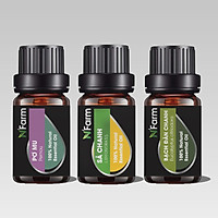 Combo 3 Chai Tinh Dầu Pơ Mu, Bạch Đàn Chanh, Sả Chanh N'Farm (10ml x3)/ Tinh Dầu Thiên Nhiên Nguyên Chất, Tinh Dầu Xông Phòng, Thích Hợp Dùng Với Đèn Xông Và Máy Khuếch Tán Tinh Dầu.