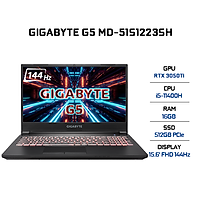 Laptop Gigabyte G5 MD-51S1123SH (Core i5-11400H/ 16GB (8x2) DDR4 3200MHz/ 512GB SSD M.2 PCIE G3X4/ RTX 3050Ti 4GB GDDR6/ 15.6 FHD IPS, 144Hz, 3ms/ Win10) - Hàng Chính Hãng