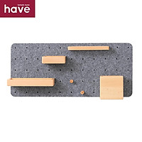 have fantastic home Felt Board Wall Shelf Punch-Free Storage Rack With 6 Beech Wood Accessories Wall Decoration Grey for