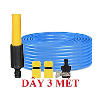 Bộ dây vòi xịt nước rửa xe,tưới cây .tăng áp 3 lần,loại 3m,5m 206622-5 cút sập,nối nhựa đen+ tặng móc khoá