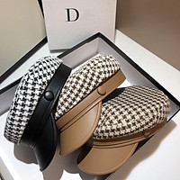 Nước TẤN-Swhbias Hình Bát Giác Bộ Đội Nữ Kẻ Sọc Da Tấm Che Chống Newsboy Cap 2021 Mới Vintage Mùa Thu Đông Mũ Nồi Nữ Xinh Xắn