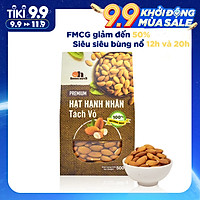Hạt Hạnh Nhân Tách Vỏ Nướng Mộc Smile Nuts Hộp Giấy 500g - Hạnh nhân nhập khẩu từ Mỹ, nướng mộc giòn rụm, thơm ngon