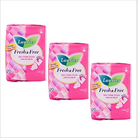 Combo 3 Gói BVS Laurier Fresh & Free Ban Ngày Siêu Mỏng Dày Cánh (22cm-20M)