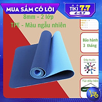 Thảm Tập Yoga, Tập Gym 8mm 2 Lớp Không Mùi + Túi Đựng Thảm + Dây Buộc Thảm Chính Hãng HUY BẠT - Giao Ngẫu Nhiên.