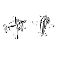 1 Pair Of Cufflinks Airplane Shape Shirt Cufflink Formal Dress Accessories For Unisex