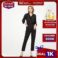 Áo sơ mi nữ thiết kế cơ bản kết hợp tay dài phối măng sết GUMAC AB577