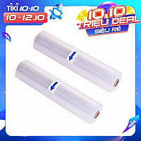 Combo 2 Cuộn Túi Hút Chân Không Thực Phẩm Chuyên Dụng (Bề mặt dập nổi - 1 mặt nhám), Dùng Cho Máy Hút Chân Không XinBaoLong - Kích thước 1 Cuộn (Rộng x Dài) 20 x 500 cm