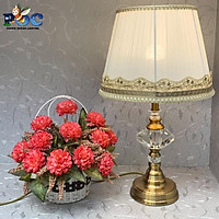Đèn ngủ để bàn thân pha lê MB-632 Đèn bàn chao vải trang trí phòng ngủ