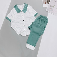Bộ Đồ Mặc Nhà Cao Cấp, Đồ Ngủ Pijama Lụa Satin Cổ Bèo Quần Dài - Boody BP05.3