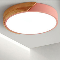 Đèn ốp trần phòng khách trang trí LED ốp gỗ