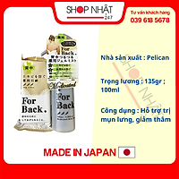 Bộ Xà Phòng Tắm Và Gel Xịt Giảm Mụn Lưng For Back Pelican Nhật Bản Kèm Khăn Thể Thao