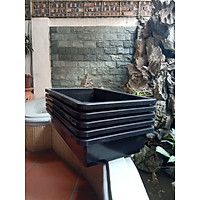 Combo 5 chậu trồng rau thông minh 2 đáy màu đen 67x43x15 cm
