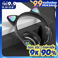 Tai Nghe Mèo Kết Nối Bluetooth Chụp Tai HP000028 Headphone Tai Mèo Dễ Thương Có Mic Âm Bass Mạnh Mẽ Bảo Hành Đi