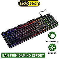 Bàn Phím Máy Tính Gaming RGB SIDOTECH V4 Dòng Bàn Phím Có Dây Chơi Game Chuyên Nghiệp Chế Độ LED RGB Cầu Vồng, Chống Nước, Gõ Phím Nhanh Chính Xác Thuộc Loại Bàn Phím Máy Tính Văn Phòng Gaming Esport Giá Rẻ - Hàng Chính Hãng