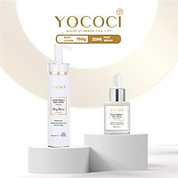 Combo dưỡng trắng da mặt và toàn thân Yococi gồm 1 serum dưỡng trắng da mặt 20ml + 1 kem dưỡng trắng body 150g