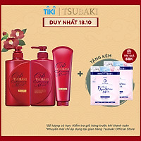 Bộ Ba Chăm Sóc Tóc Dưỡng Tóc Bóng Mượt TSUBAKI Gội Xả (490ml/chai) + Kem Xả 180g