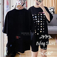 Áo cotton tay lỡ Unisex mặc đôi ,nhóm , lớp------ Áo in nhiều hình MiNi 3 dòng chữ