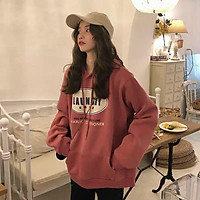 (HÌNH THẬT) ÁO KHOÁC HOODIE CHUI CỔ NỮ IN CHỮ NỔI FORM RỘNG CHÂT NỈ CỰC ĐẸP MẪU MỚI SIÊU HOT THỜI TRANG CAO CẤP MMH06