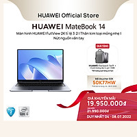 Máy Tính Xách Tay HUAWEI MateBook 14 (8GB/512GB) | Intel Core Thế Hệ Thứ 11 | Màn Hình HUAWEI 3:2 Fullview 2k | Nút Nguồn Vân Tay | Hàng Chính Hãng