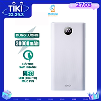 Pin Sạc Dự Phòng 30000mAh ROBOT RT30 Sạc Nhanh PD/QC 3.0 22.5W 5A - 2 Input & 3 Output- Hàng chính hãng