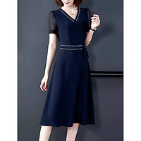 ĐẦM XÒE VINTAGE NỮ CỔ TIM TAY BÈO CHÂN VÁY XOÈ DÁNG XINH THỜI TRANG HÀN SIÊU SANG CHẢNH QUÝ PHÁI-ĐẦM XÒE CÔNG SỞ SANG TRỌNG
