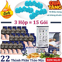 Nhuộm phủ bạc thảo mộc LETMIMO màu Nâu đen_2N, Combo 3 hộp = 15gói + QUÀ TẶNG 15 Khẩu Trang vải kháng khuẩn BK_bestke
