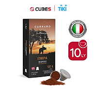 Cà phê viên nén Carraro Single Origin Ethiopia - Tương thích với máy capsule Nespresso