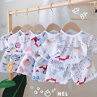 Đồ Bộ Mặc Nhà Cộc Tay Cho Bé Trai Bé Gái Chất Cotton Giấy Mềm Mát - Quần Áo Trẻ Em Cho Bé Sơ Sinh 3-14kg