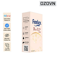 Bao cao su OZO Feelex 3in1 gân gai, nhiều gel bôi trơn, kéo dài thời gian quan hệ, hương socola