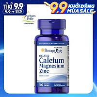 Thực Phẩm Chức Năng - Viên Uống Cải Thiện Chiều Cao, Hỗ Trợ Xương Puritan'S Pride Chelated Calcium, Magnesium & Zinc (100 Viên)